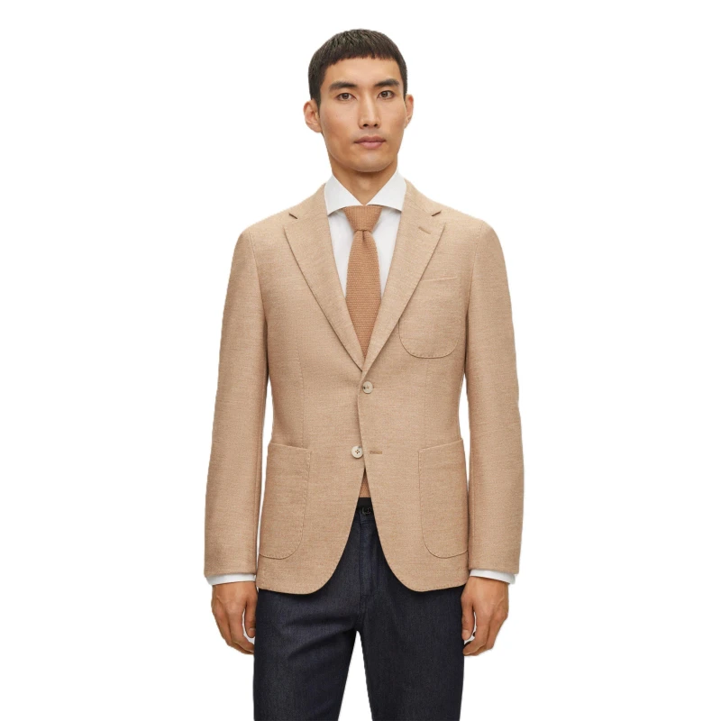 Image of Boss Mens L Heston Junior Formal Jacket Beige male 40 (50)