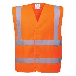 Image of Portwest Two Band and Brace Class 2 Hi Vis Waistcoat Orange L / XL