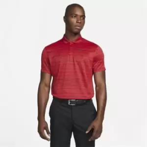 Image of Nike Dri-FIT ADV Tiger Woods Mens Striped Golf Polo - Red