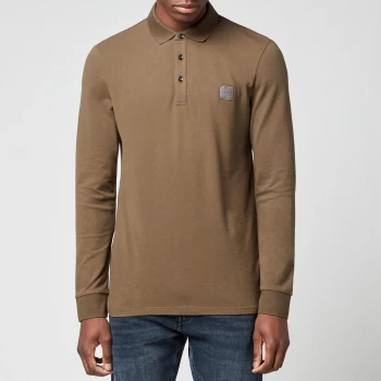 Image of Hugo Boss Passerby Long Sleeve Polo Shirt Dark Green Size M Men