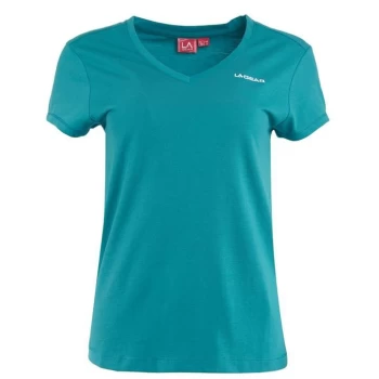 Image of LA Gear V Neck T Shirt Ladies - Blue