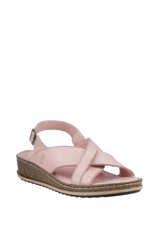 Image of Hush Puppies Womens Elena Cross Over Wedge Sandals UK Size 4 (EU 37) BLUSH HUS321-BLUSH-4
