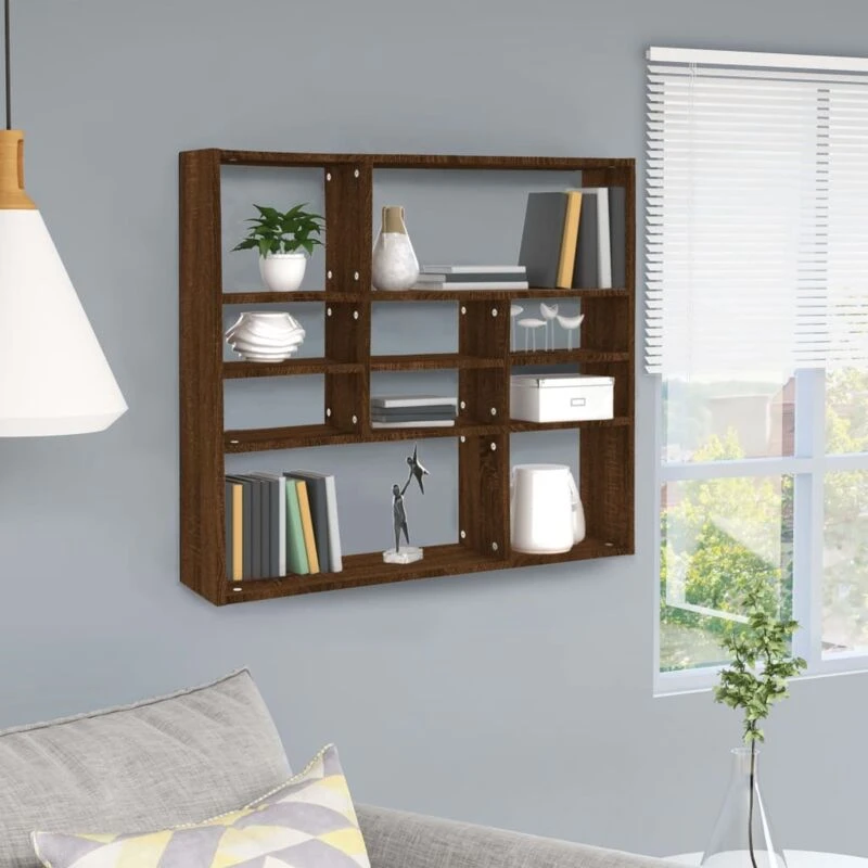 Image of VIDAXL Vidaxl - Wall Shelf Brown Oak 90x16x78cm Engineered Wood 8720286954683