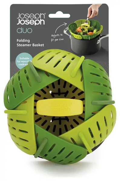 Image of Joseph Joseph Joseph Joseph Duo Folding Steamer Basket - Green