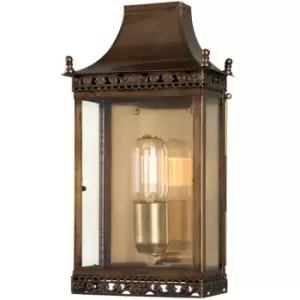 Image of Outdoor IP44 Wall Light Aged Brass LED E27 100W d02397