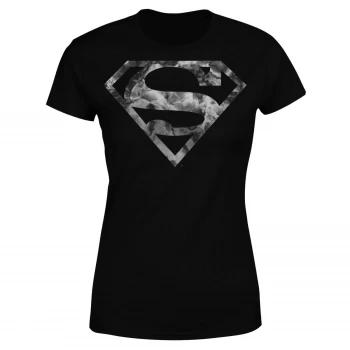 Image of DC Originals Marble Superman Logo Womens T-Shirt - Black