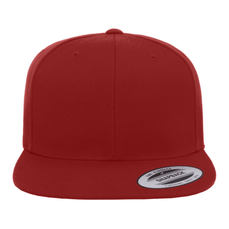 Image of Yupoong Mens The Classic Premium Snapback Cap in Dark Red Dark Red Male One Size