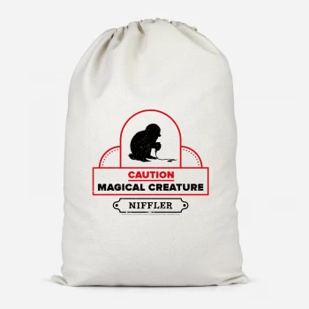Image of Caution Magical Creature Cotton Storage Bag - Small