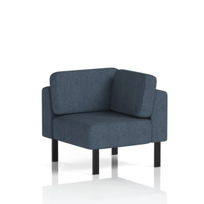 Image of Brixworth Modular Seating Corner Unit with Black in Rivet Fabric - Crucible
