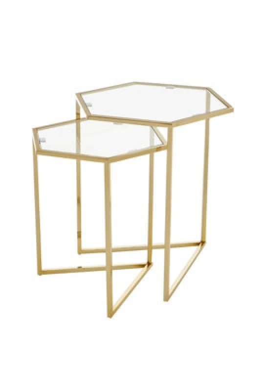 Image of Orsina Herber Set Of 2 Gold Finish Tables