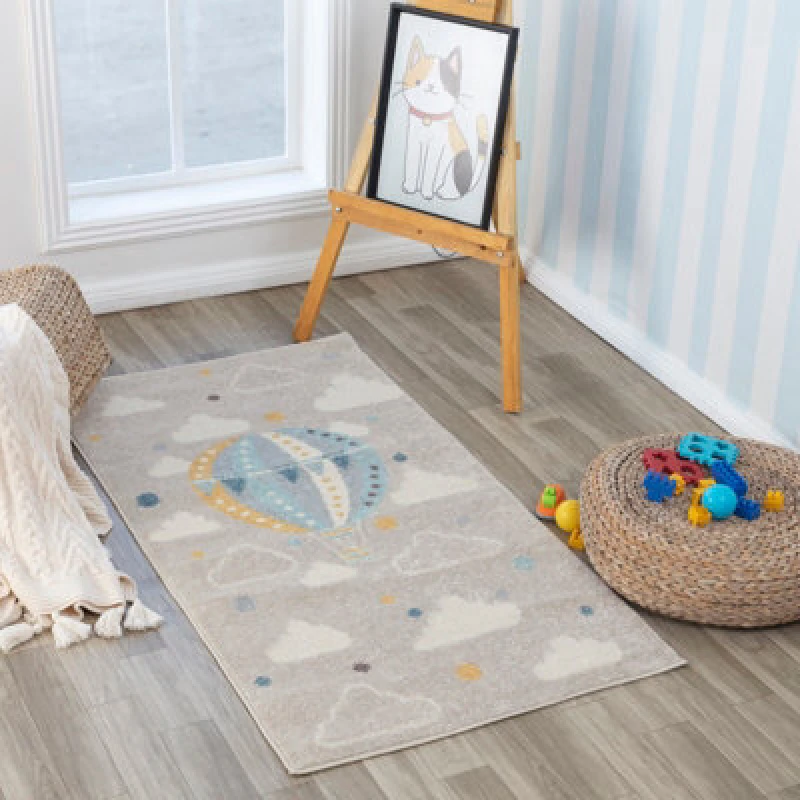 Image of Livabliss Kids Modern Multicolour/grey Bedroom Monty Area Rug 80 X 150 Cm - Easy Care, Non Shedding, Soft & Safe Rug For Kids Spaces