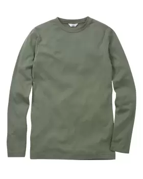 Image of Cotton Traders Long Sleeve Crew Neck Base Layer Top in Green