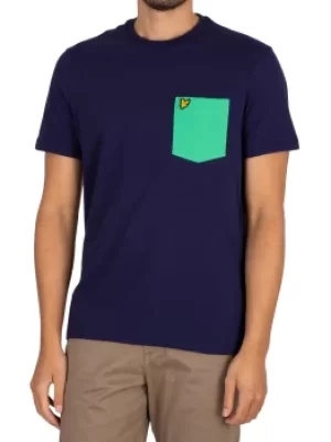 Image of Organic Cotton Contrast Pocket T-Shirt