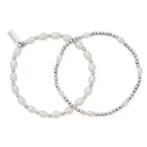 Image of ChloBo Silver Pearl Bracelet Set