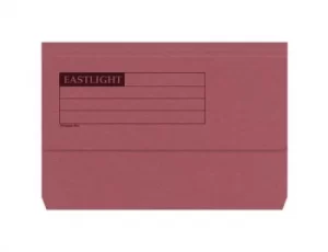 Image of ValueX Document Wallet Manilla Foolscap Half Flap 285gsm Red (Pack 50)