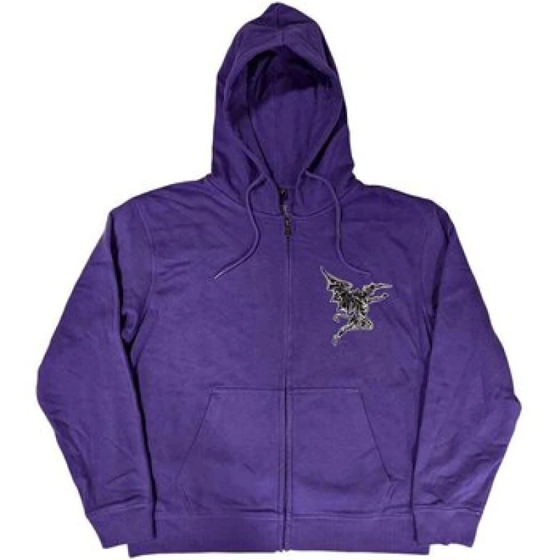 Image of Black Sabbath Black Sabbath Henry Logo Full Zip Hoodie in Purple Size: Medium Purple M Unisex 5063425872299
