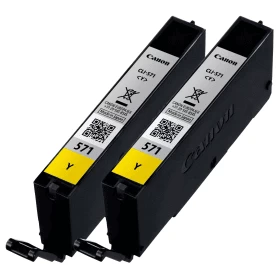 Image of Canon CLI-571Y Original Yellow Ink Cartridge Twinpack *UNBOXED*