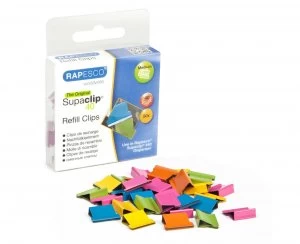 Image of Rapesco Supaclip Refills, 2-40 Sheet, Assorted