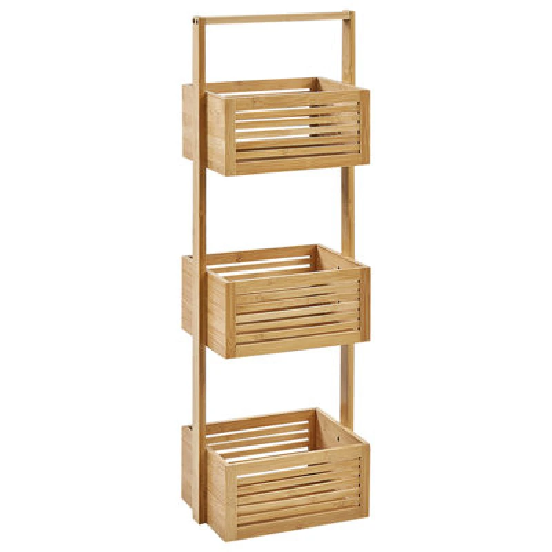 Image of Beliani Shelving Unit Waverly Bamboo Wood Light Brown