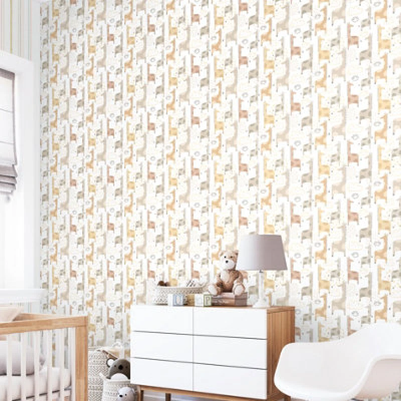 Image of Hoopla Walls Giraffe Friends Marshmallow 10M Wallpaper