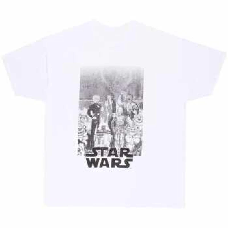 Image of Star Wars Star Wars Men Anime T-Shirt in White Size: Small White S Male 5063527781697