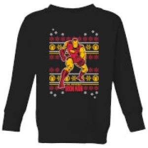 Image of Marvel Iron Man Kids Christmas Sweatshirt - Black - 7-8 Years
