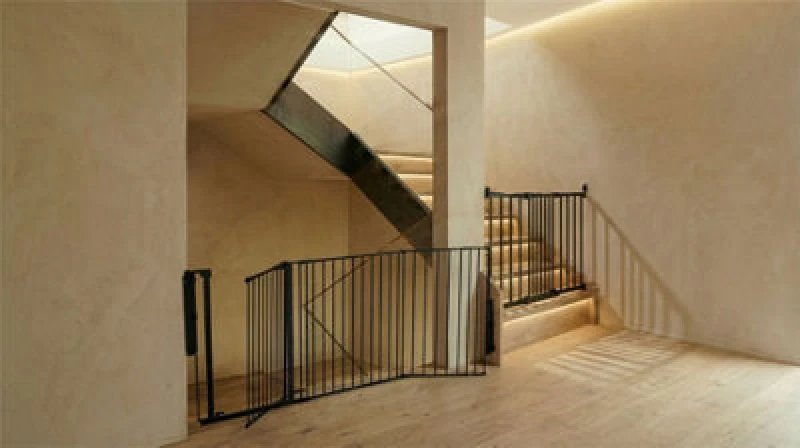 Image of Safetots Solution For Up And Down Staircases, Black, Multi Panels, Up To 200Cm, And, Screw Fit Gate, 67Cm - 105.5Cm