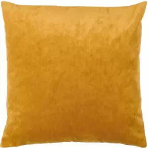 Image of Furn Camden Micro-Corduroy Velvet Cushion Cover, Mustard, 50 x 50 Cm