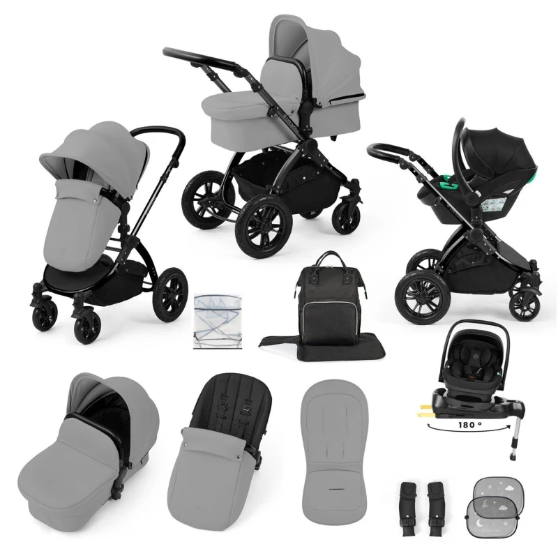 Image of Ickle Bubba STOMP LUXE 12 PIECE TS WITH I-SIZE NIMBUS CAR SE Travel Systems One Black / Pearl Grey / Black 39179678055