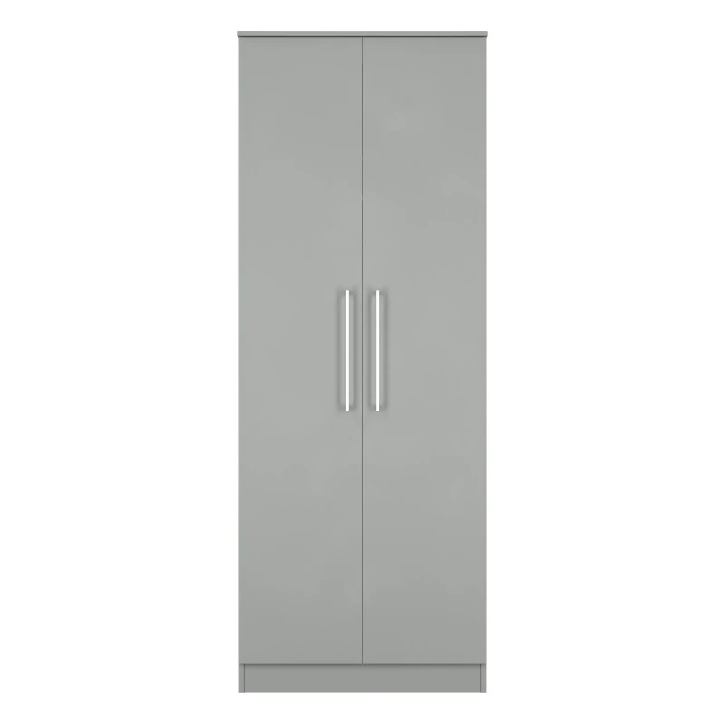 Image of Ready Assembled 2 U Gloucester 2 Door Wardrobe (Ready Assembled) in Dark Grey Dark Grey Unisex