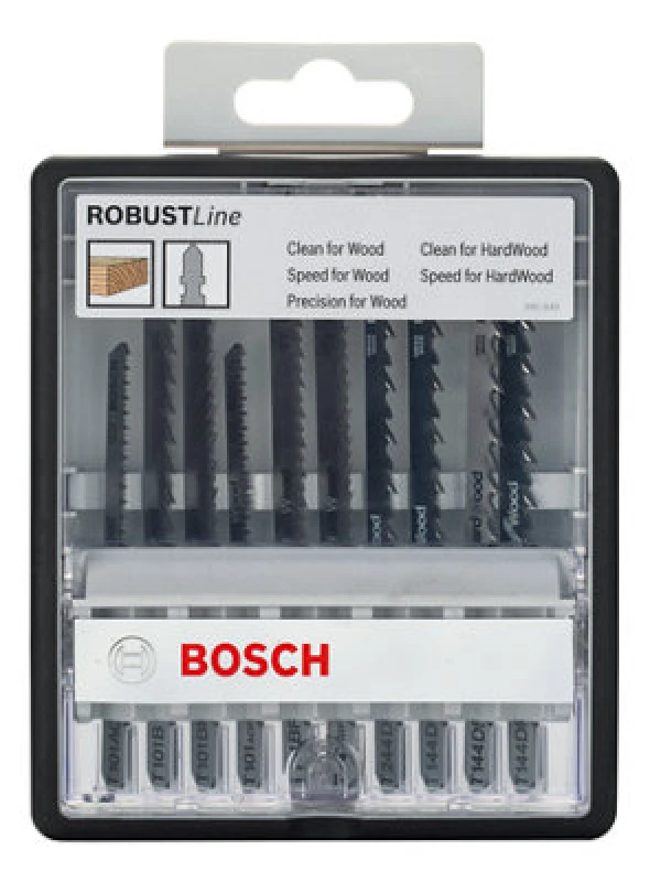 Image of Bosch PRO 10 Piece Jigsaw Blade Set for Hardwood and Laminate 2607011941