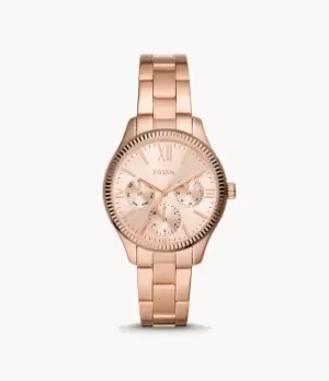Image of Fossil Women Rye Multifunction Rose Gold-Tone Stainless Steel Watch