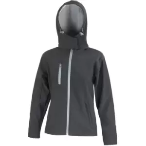 Image of Result Core Womens/Ladies Lite Hooded Softshell Jacket (S) (Black/Grey)
