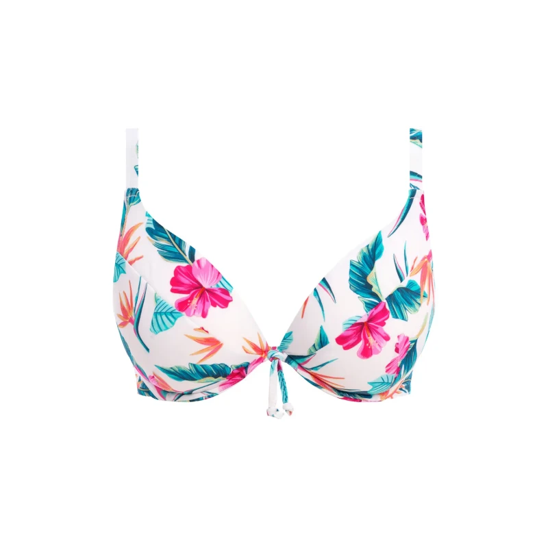 Image of Womens swimsuit top Freya Palm paradise Blanc Female 95F