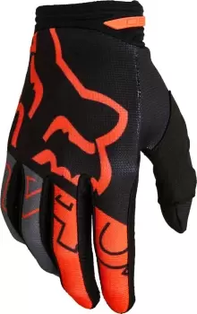 Image of FOX 180 Skew Motocross Gloves, black-orange, Size XL, black-orange, Size XL