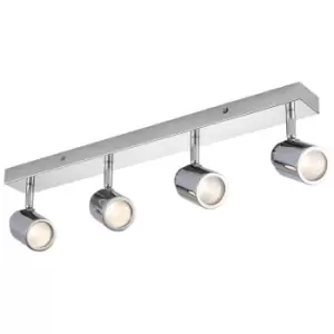 Image of 4 Lights Adjustable Bar Ceiling Spotlight Polished Chrome Finish