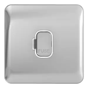 Image of Schneider Electric Lisse Screwless Deco - Unswitched Single Fused Connection Unit, 13A, GGBL5000WPC, Polished Chrome with White Insert