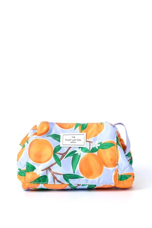 Image of The Flat Lay Co. Drawstring Makeup Bag - Mediterranean Oranges