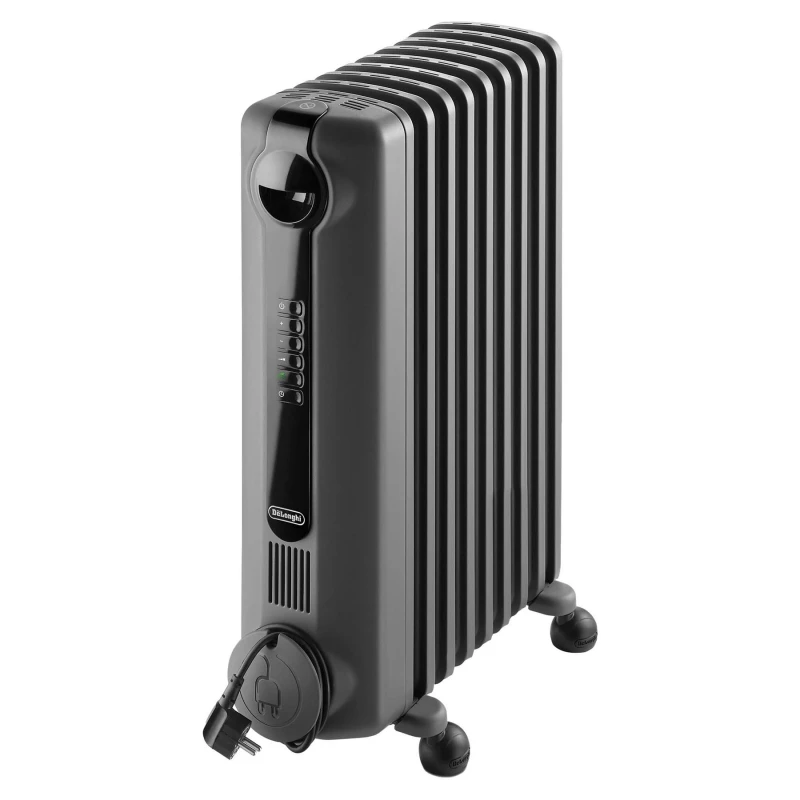 Image of DeLonghi Radia S Grey Oil filled radiator 1.5KW Electric Timer - Grey