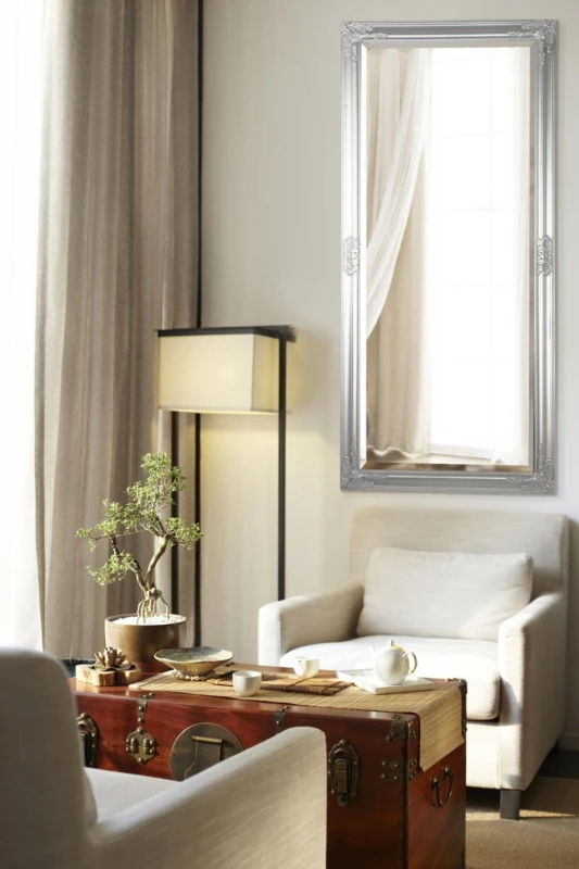 Image of Unbranded Austen Dark Elegant Full Length Mirror - Professional Grade with Detailed Craftsmanship - Free Shipping - Dark Silver