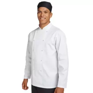 Image of Dennys Unisex Adults Budget Long Sleeve Chef Jacket (S) (White)