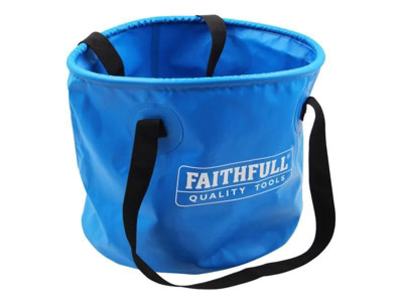 Image of Faithfull Large Waterproof Collapsible Bucket 20L Plumbers Drain Down Bucket