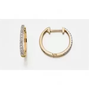 Image of Elements Gold Yellow Gold Diamond Huggie Earrings GE2135