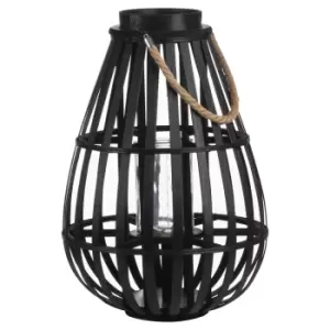 Image of Domed Wicker Lantern With Rope Detail