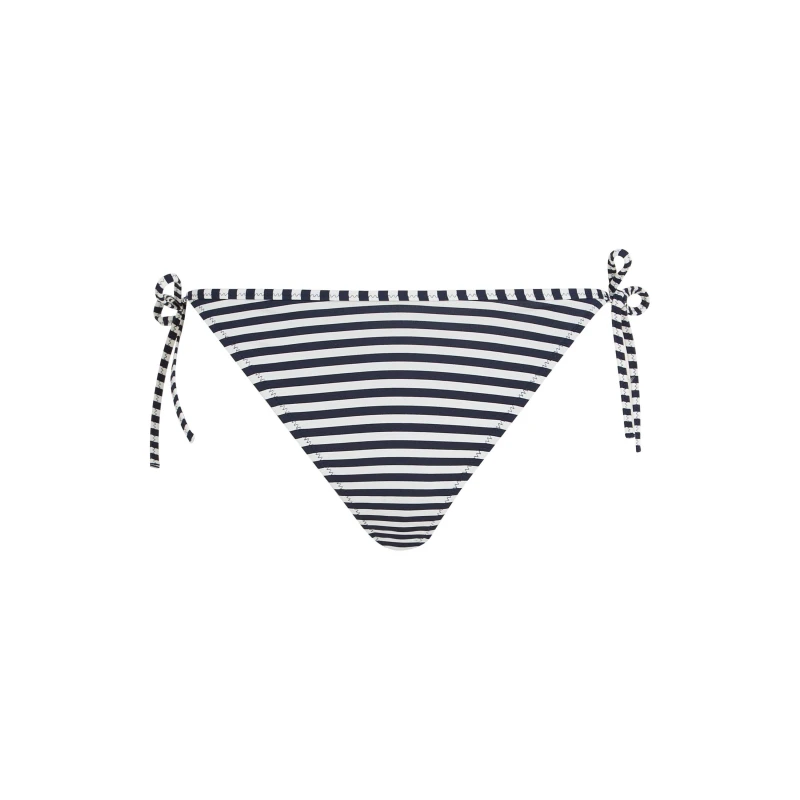 Image of Tommy Hilfiger Scheeky Side Tie Stripe Bikini Bottoms - Blue Blue 10