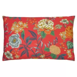 Image of Azalea Floral Cushion Red, Red / 40 x 60cm / Polyester Filled