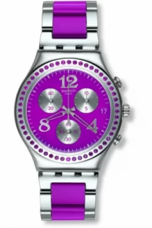 Image of Ladies Swatch Secret Thought Raspberry Chronograph Watch YCS555G