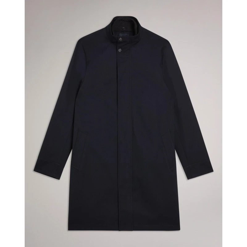 Image of Ted Baker Mens FunnelCoat Overcoat Navy male M (3)
