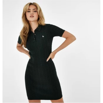 Image of Jack Wills Polo Cable Knitted Mini Dress - Dark Green
