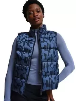 Image of Regatta X Orla Kiely Reversible Body Warmer - Blue Print , Blue Print, Size 18, Women